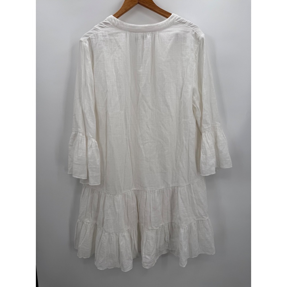 Faherty Womens Dune Cotton Gauze Kasey Dress White L Organic Cotton New - Picture 3 of 10